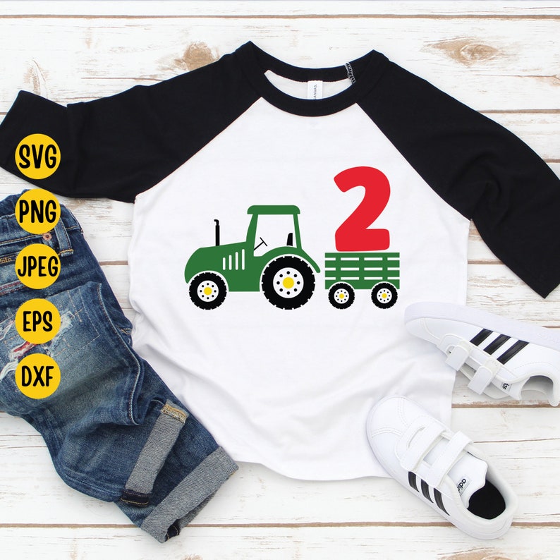 Second Birthday Tractor Svg Second Farm Birthday Svg 2nd - Etsy