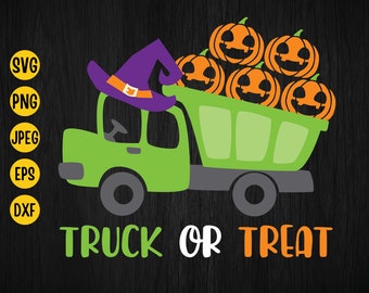 Halloween Truck or Treat SVG: Pumpkin Dump Truck, Boys Shirt Cut File