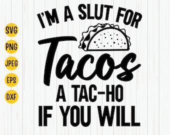 "Lustiger Taco-Liebhaber SVG ""Tac-ho"" Design (Digitaler Download)
