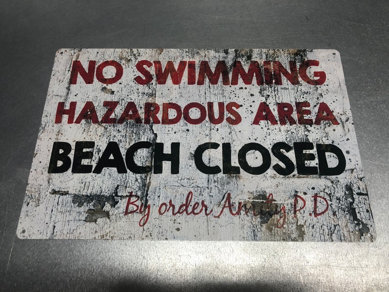 Jaws Amity Island Beach Closed Sign | Etsy