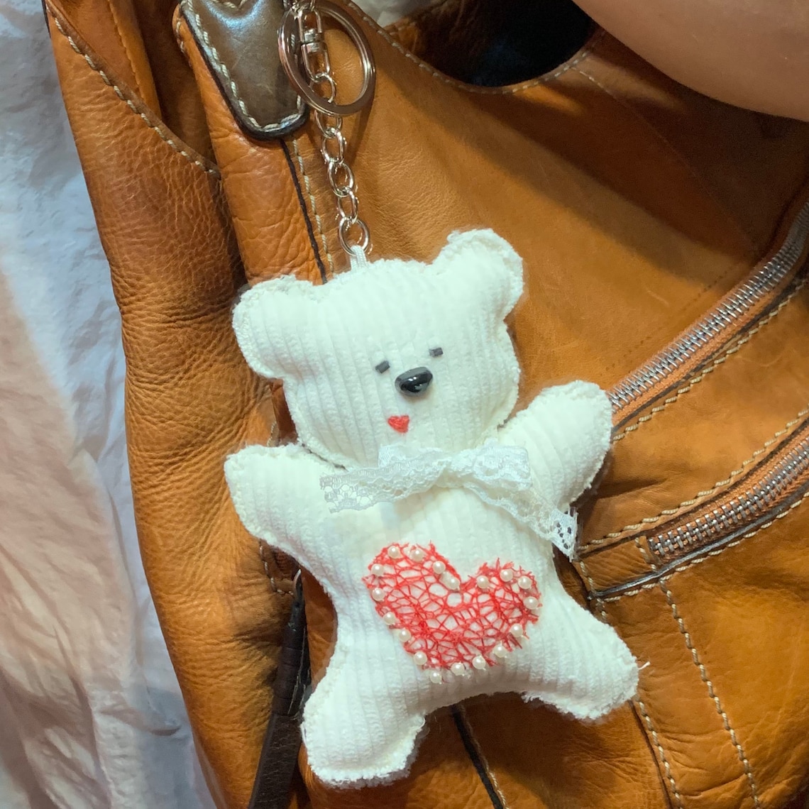 Teddy Bear Keychain Bag Charm Etsy