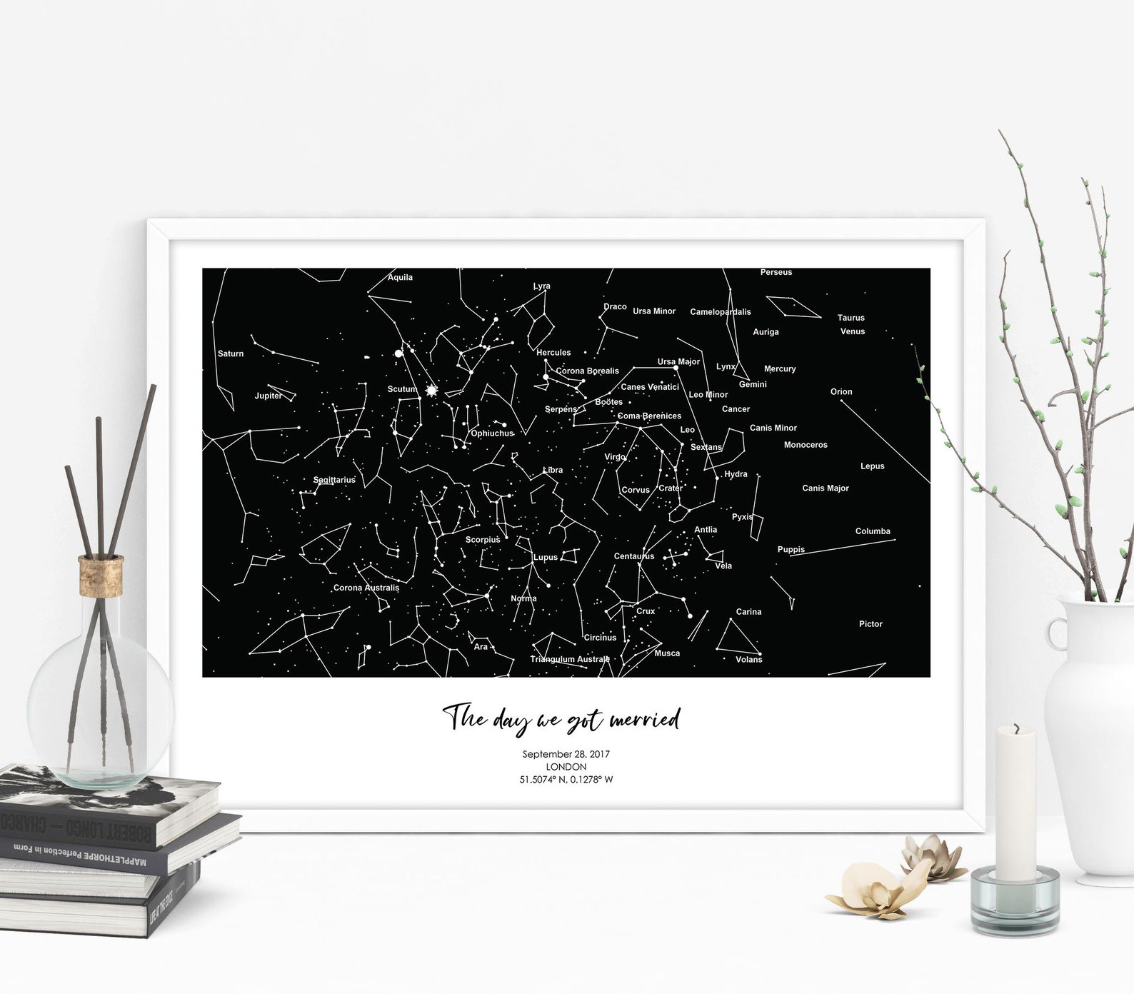 Personalized Night Sky Map Star Map Art Print Celestial Etsy