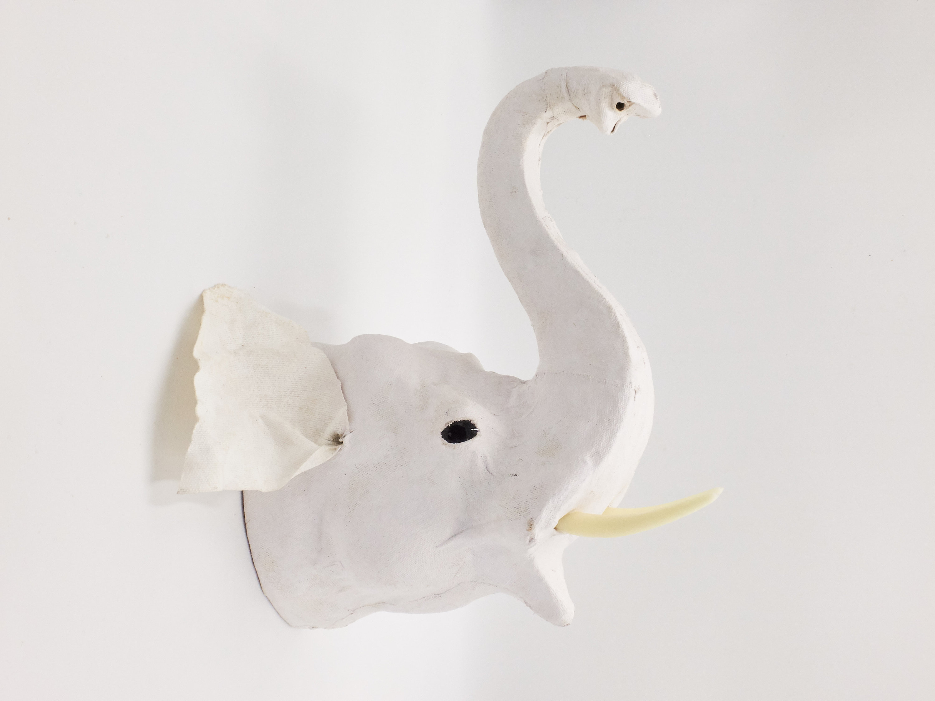 Tête d'éléphant en Toile de Jute Peinte