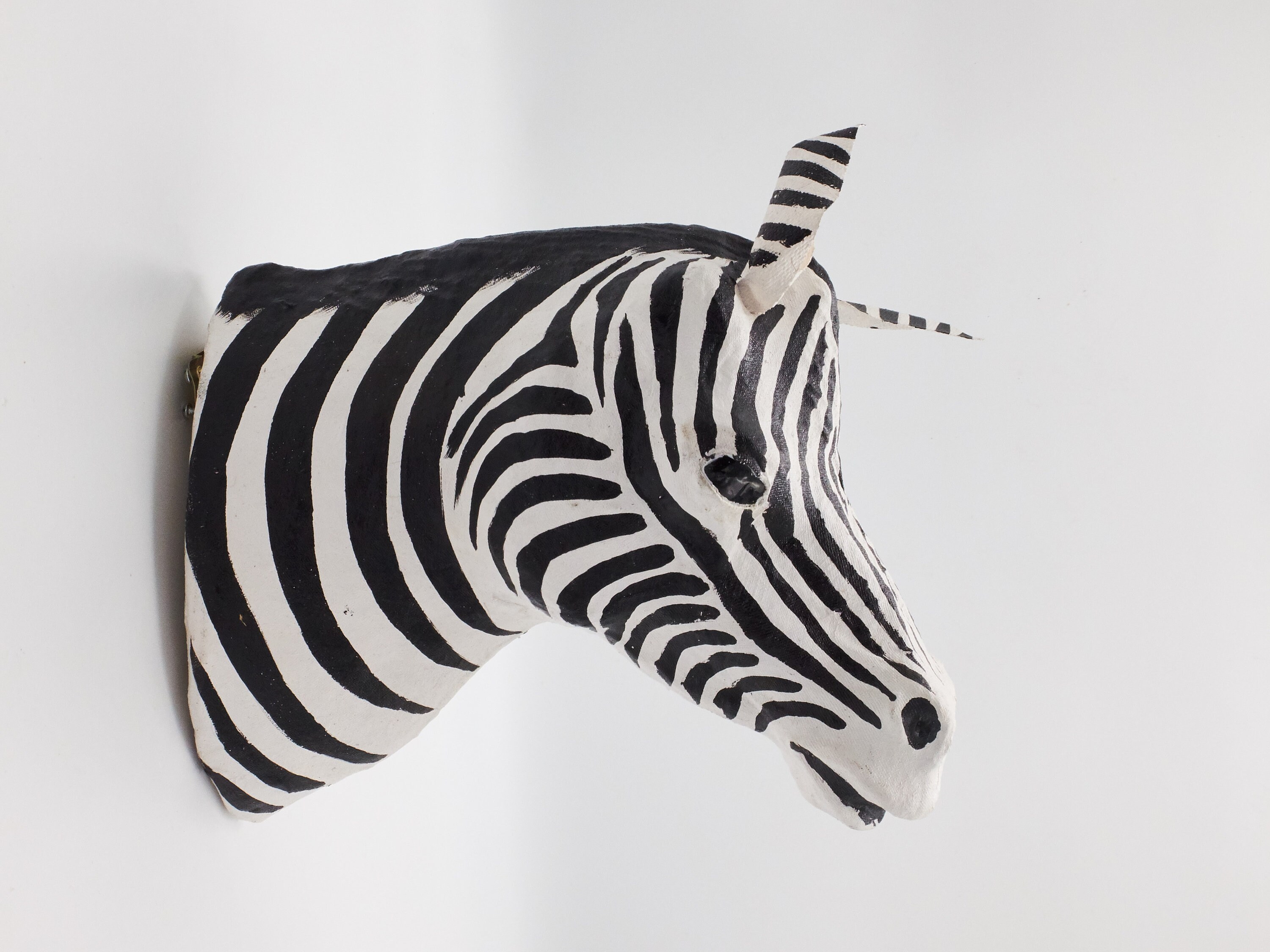 Tête de Zèbre en Jute Peinte à La Main