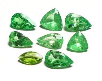 1.65 Carat Natural Tsavorite Garnet Faceted Cut Lot, Loose Gemstone, Green Mix Tsavorite Garnet Cut Lot, January Birthstone, 5X3 To 4X2 MM