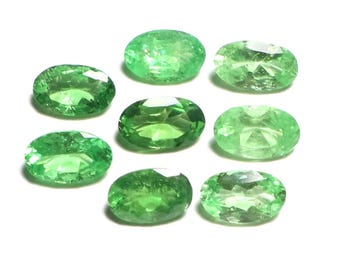 2.25 Carat Natural Tsavorite Garnet Faceted Cut Lot, Loose Gemstone, Green Oval Tsavorite Garnet Cut Lot, January Birthstone, 5X3 MM