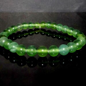 Natuurlijke groene serpentijn stretch armband, serpentijn ballen sieraden, serpentijn bol kralen, losse serpentijn armband, cadeau voor iemand