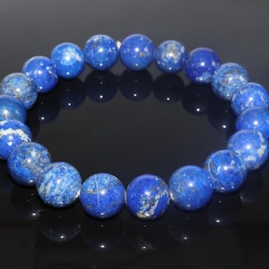 Natural Lapis Lazuli Bracelet - Big Size Lapis Lazuli- Gemstone Bracelet - Fashion Jewelry - Mother&#39;s Day Special - 10X10 MM Lapis Lazuli