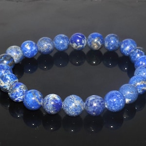 Natural Lapis Lazuli Bracelet - Rondelle Lapis Lazuli- Gemstone Bracelet - Fashion Jewelry - Valentine&#39;s Day Special - 8 MM Lapis Lazuli