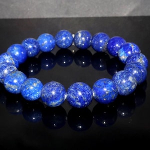 Natural Lapis Lazuli Balls Bracelet- Lapis Lazuli Sphere- Stretchy Bracelet Healing- Loose Gemstone-Friendship Bracelet-Gift For Her 10x8 MM