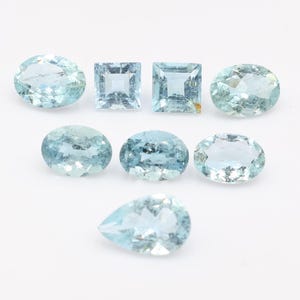 Lot 6.10 Carat Natural Aquamarine Mixed Cut 7x5 mm to 8x6 mm Aquamarine Gemstone March Birthstone Loose Aquamarine Stone Aquamarine