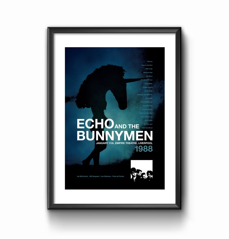 Birthday Gift Music Poster Art Print Echo and the Bunnymen Christmas Gift