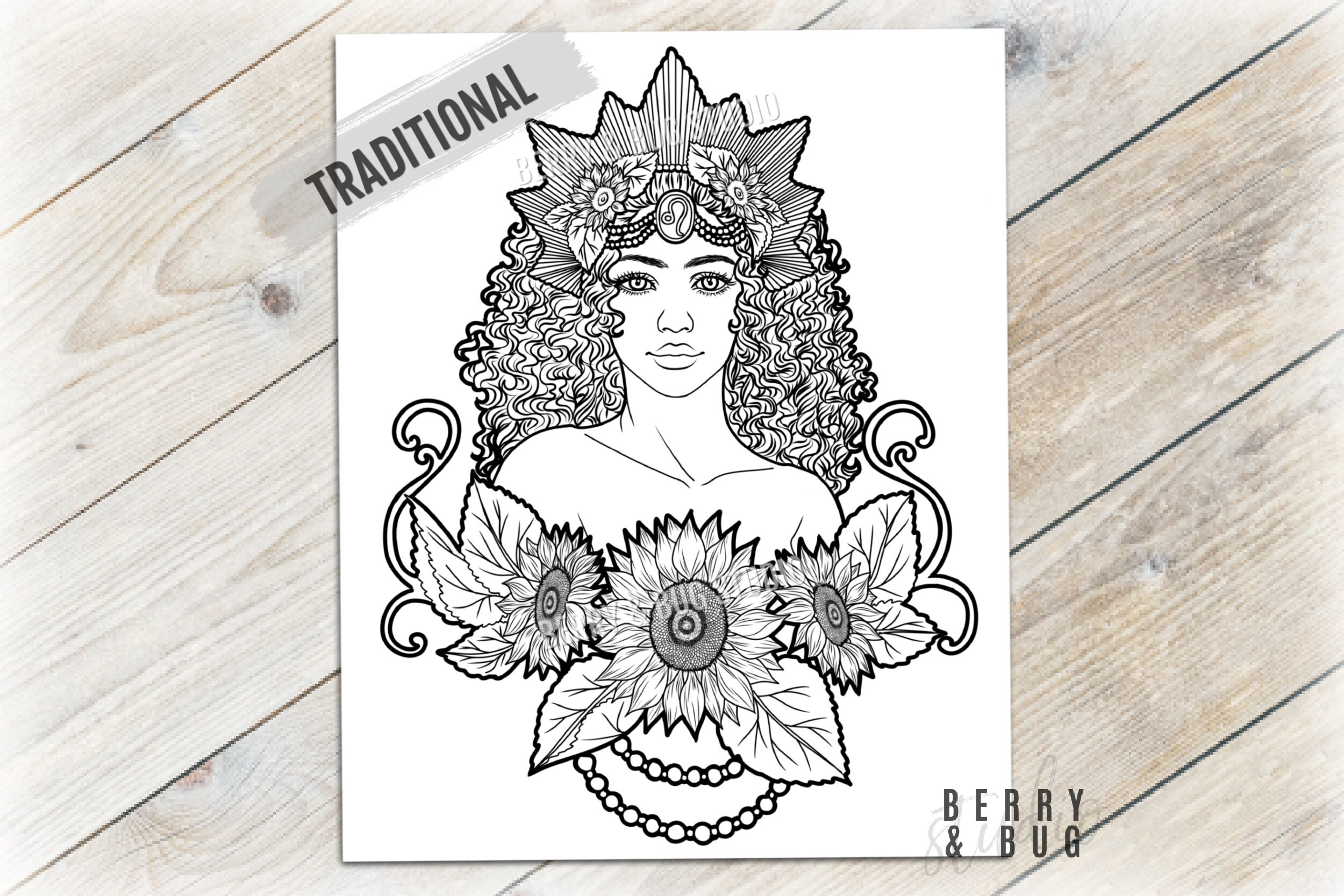 Grayscale Coloring Page Instant Download Coloring Page | Etsy