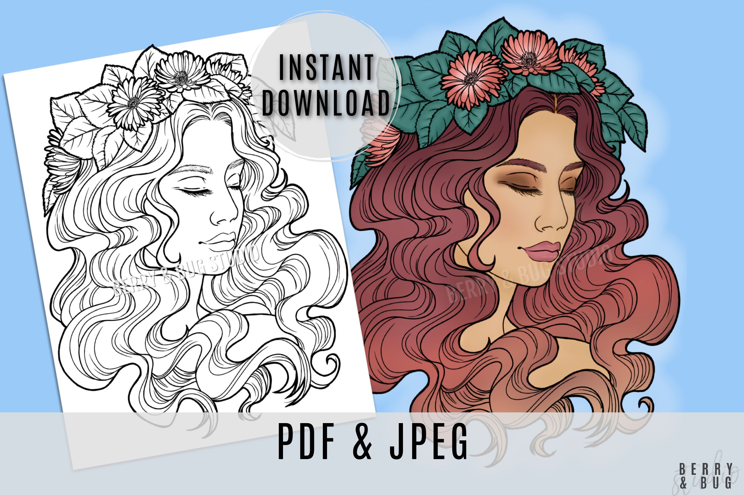 Printable Adult Coloring Page Anti Stress Adults Coloring - Etsy