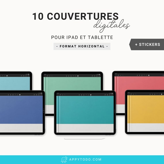 10 Couvertures Numériques Format Horizontal Pour Carnet Et Planner Digital  Sur iPad Et Tablette 