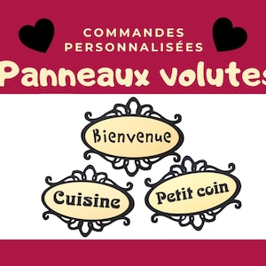 Panneau de porte personnalisé en papier  volutes fer forgé