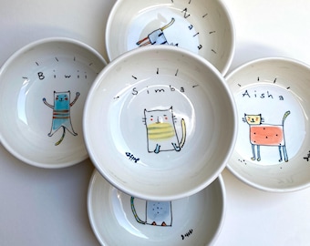 Spersonalizowany ceramiczny pojemnik na kota z zabawnym motywem kota