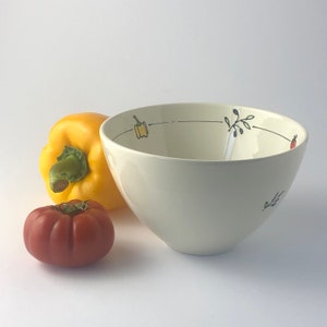 Personalized and custom ceramic bowl, salad bowl, cereal bowl