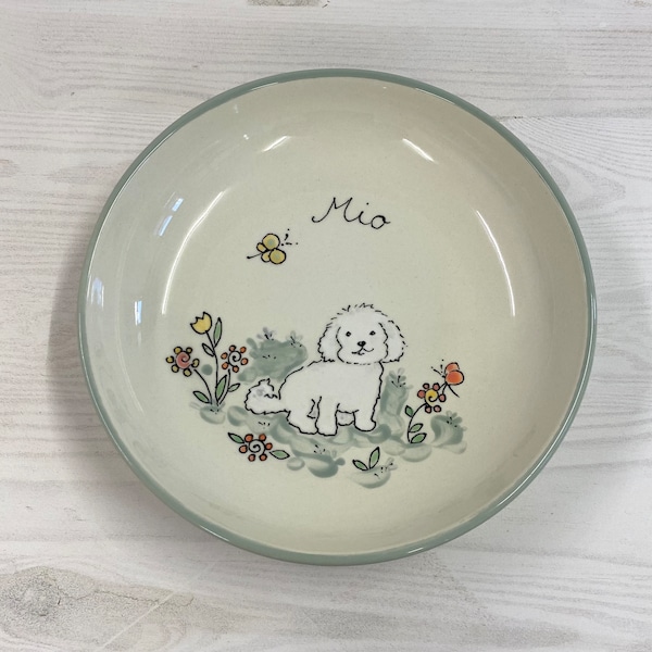 personalized children's plate, ceramic plate with name, baptismal gift, first birthday, children's tableware, dog