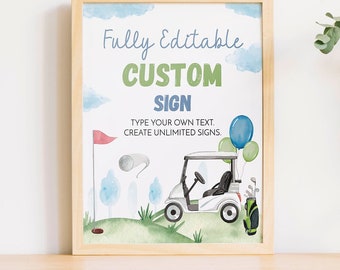 EDITABLE Golf Birthday Party Sign, Golf Custom Sign, Hole In One Birthday Decor, Golf Party Decor, Golf Par-tee Sign, Instant Download. G001