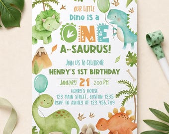 Dinosaur Birthday Invitation | Dino Birthday Party Invite | Editable Dinosaur Party Invitation | Instant Download | D021