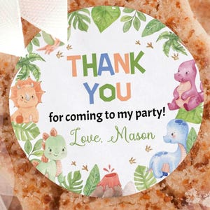 EDITABLE Dinosaur Birthday Thank You Tag, Dino Party Favors Labels, Dinosaur Birthday Party Favor Tag, Dino-Mite Printable Template. D019
