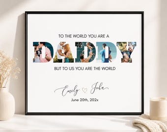 Editable Father's Day Gift, Daddy Photo Collage, Daddy Photo Print, Special Gift For Dad, Dad Gift, Customizable Printable Template. FD01