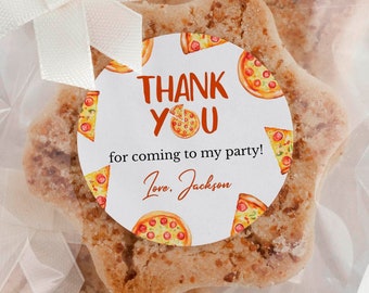 EDITABLE Pizza Birthday Party Thank You Tag, Pizza Party Favor Label, Pizza Party Gift Tag, Birthday Thank You Tag. P013