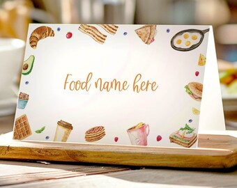 EDITABLE Brunch Birthday Tent Card, Brunch & Breakfast Birthday Decoration Place Cards, Brunch Birthday Party Decor, Printable. B020