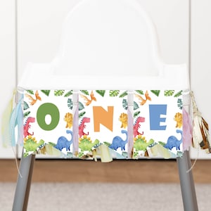Dinosaur First Birthday High Chair Banner, Dinosaur Birthday Party One Highchair Banner, Dinosaur Party Decorations, Printable Template D006