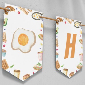 Editable Brunch Birthday Banner, Brunch Birthday Party Decor Banner, Breakfast Birthday Decoration, Printable Birthday Template. B020
