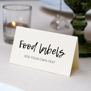 EDITABLE Minimal Food Tent Card, Modern Food Name Card, Simple Food Labels, Modern 1st Birthday Party Decoration, Instant Download. #M004