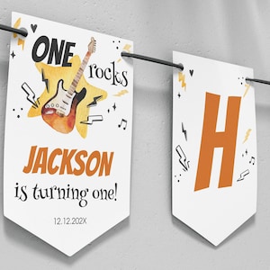 Editable One Rocks Birthday Banner Rock Birthday Party - Etsy
