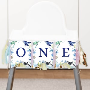 Under The Sea First Birthday Highchair Banner, Oneder The Sea Highchair Banner, Ocean Birthday Party Decor, Instant Download. O004