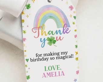 EDITIERBARE Lucky One Favor Tags, Lucky One Geburtstag Dankeschön Tag, Mädchen 1. Geburtstag Partydekoration, Printable. L008