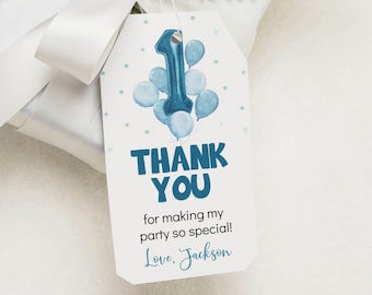 Biglietto di ringraziamento con elefante, bomboniere per baby shower con fiori blu, bomboniere per il primo compleanno di Wild One Elephant MODELLO EDITABILE, download istantaneo, EL8 - Italia