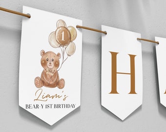 Bear First Birthday Party Banner - Etsy