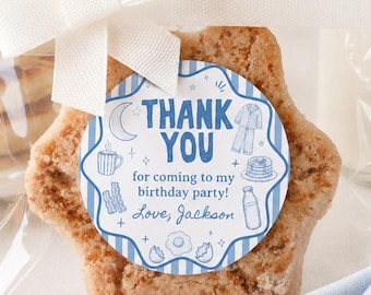 Editable We Haven’t Slept One Bit Thank You Tags | Pajamas and Pancakes Favor Tags | First Birthday Party Favors | Instant Download | P019
