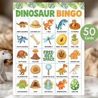 Dinosaur Bingo Game | Dinosaur Birthday Bingo Cards | Fun Dinosaur ...