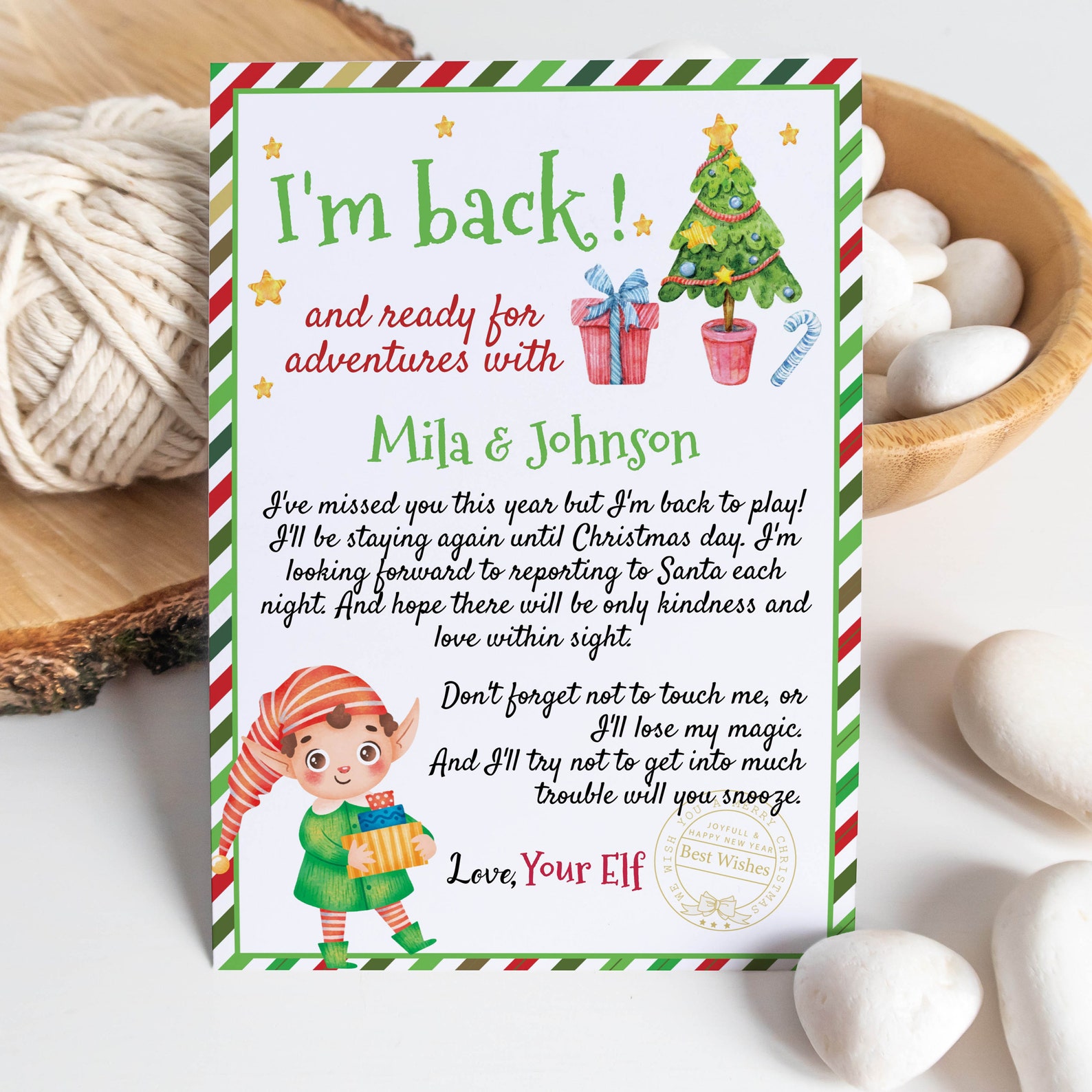 EDITABLE Elf Back Letter Elf Arrival Letter Etsy