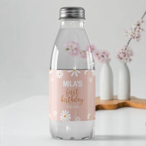 Redigerbart Daisy-festpaket med första födelsedagsfest | Rosa blommiga födelsedagsdekorationer | Inbjudan, skyltar och banderoll | Direktnedladdning | D003 bild 7