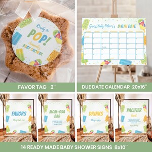 EDITABLE Popsicle Baby Shower Invitation Set, She's Ready To Pop Baby Shower Invitation, It's A Boy Baby Shower Invitation, Printable. P008 image 8