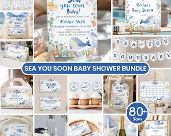 Sea You Soon Baby Shower Bundle | Under the Sea Party Decor (Digital Download)