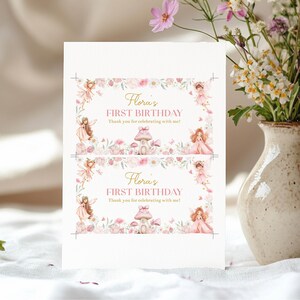 EDITABLE Fairy Party Favor Box Label, Fairy First Birthday Gable Box ...