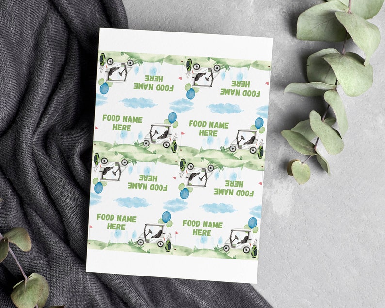 EDITABLE Golf Birthday Food Tent Card, Hole In One Birthday Food Name Card, Golf Theme Birthday Party Food Label, Printable Template. #G001 image 3