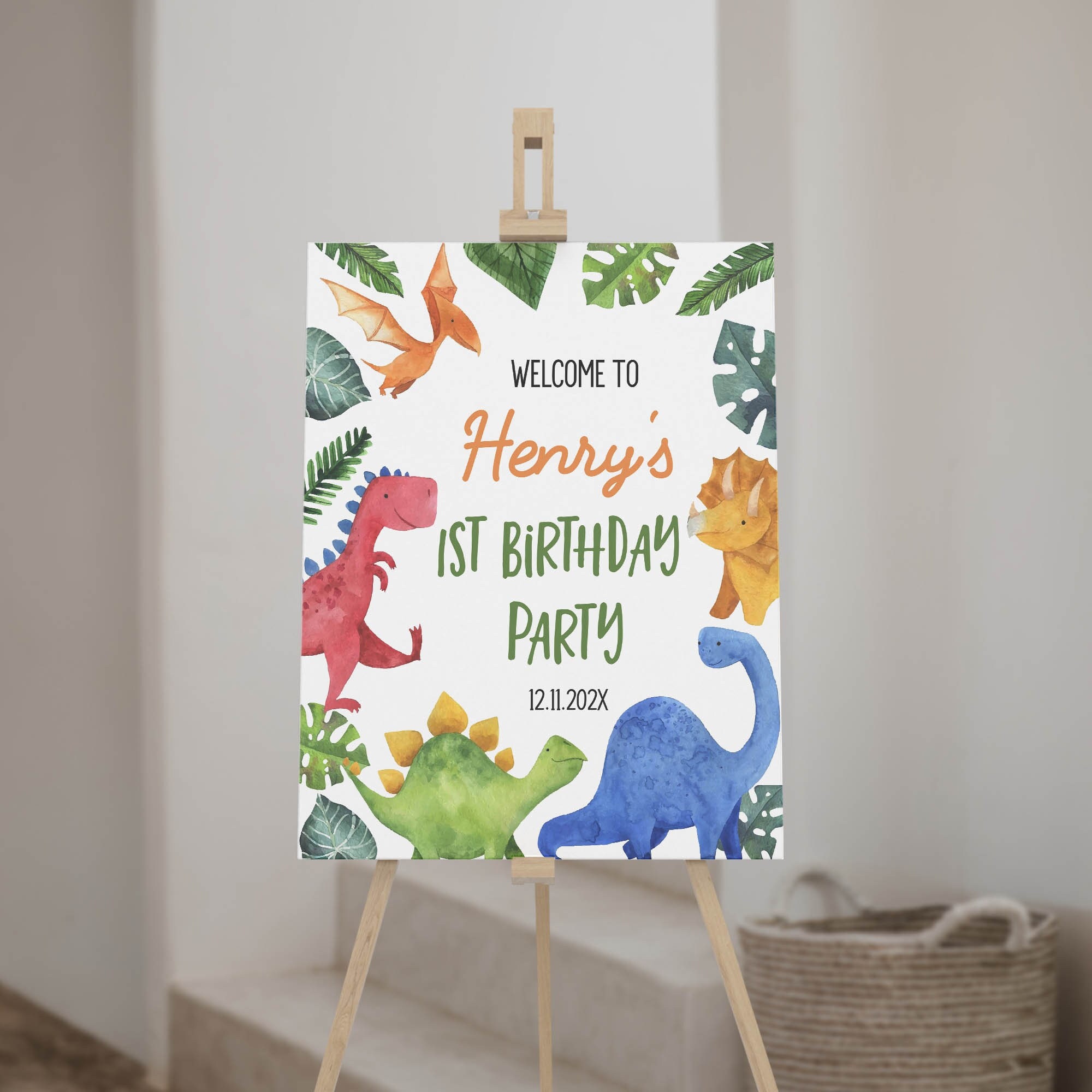 Dinosaurier Gartenflagge Zum 1. Geburtstag – Happy Birthday Dekoration Für Hof & Garten, 45x30 Cm, Wetterfest