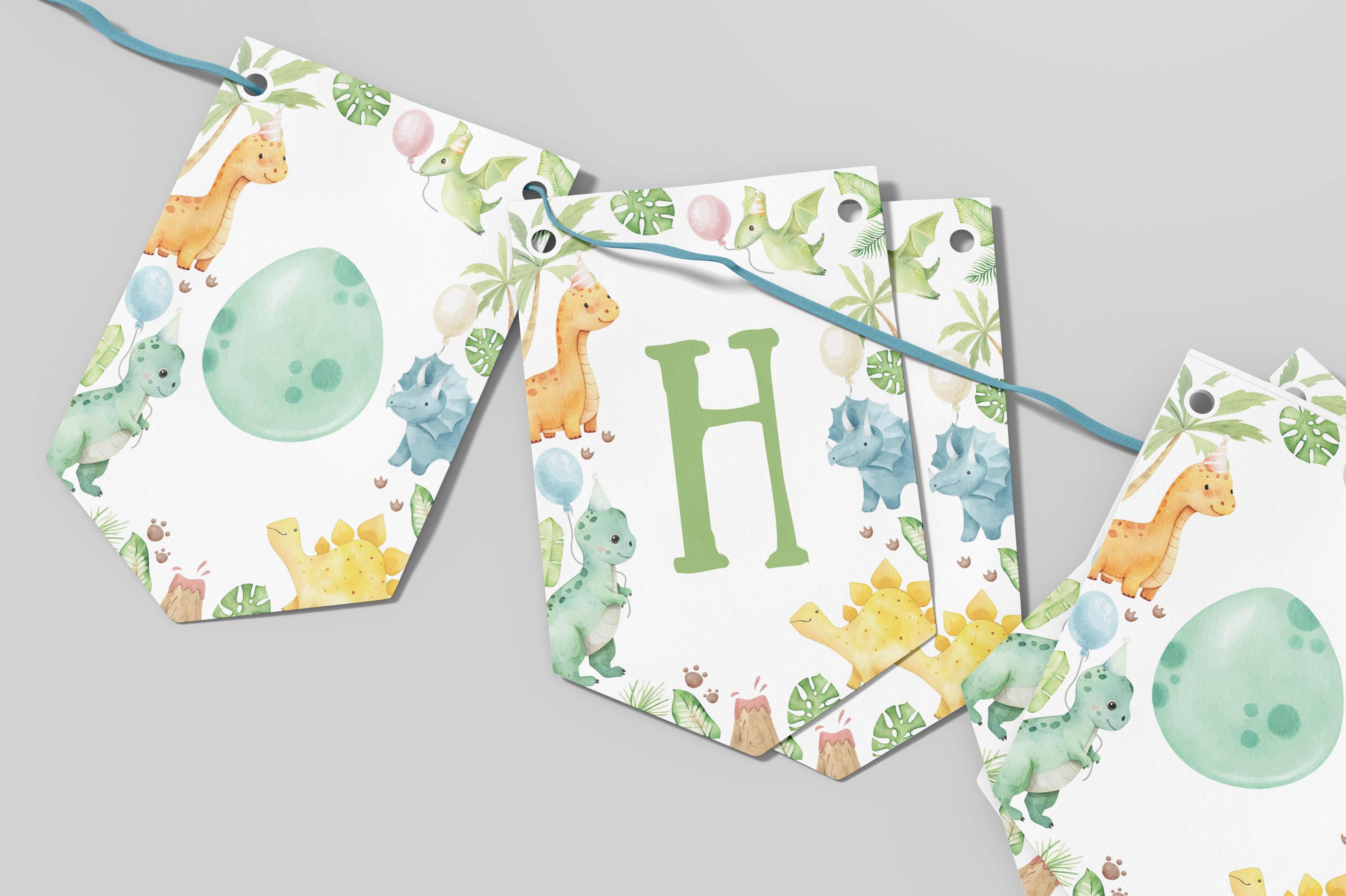 Editable Dinosaur Birthday Banner, Dino Happy Birthday Banner, Dinosaur ...