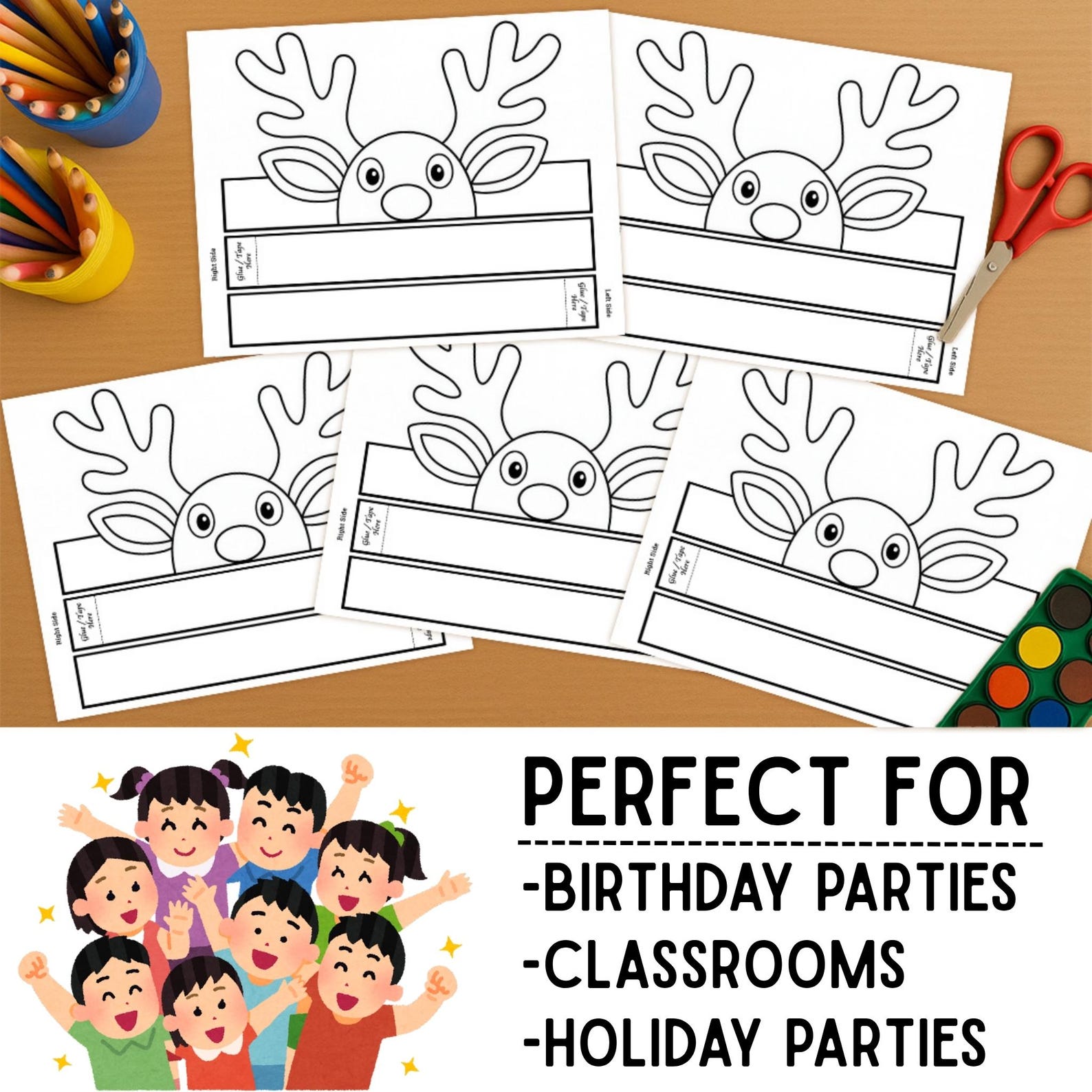 Printable Reindeer Hat Craft | DIY Christmas Activity | Instant ...