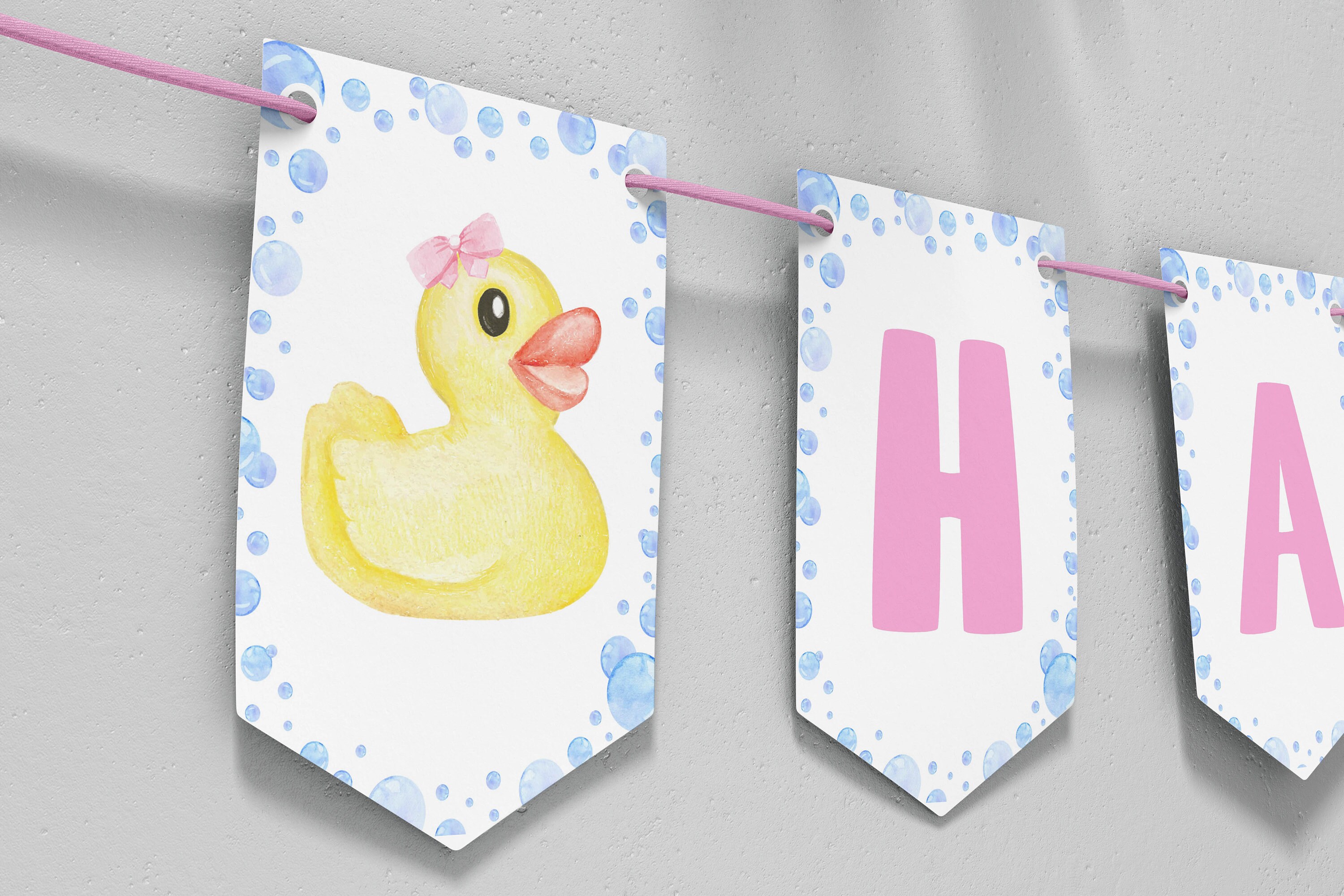 Editable Rubber Duck Birthday Banner, Rubber Duckie Banner, Yellow Duck ...