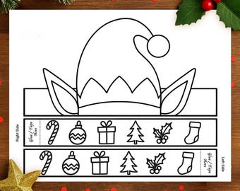 Printable Elf Hat Craft | DIY Christmas Activity | Instant Download Kids Crown PDF